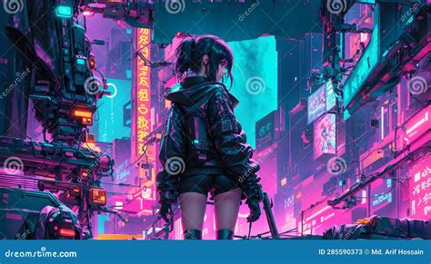 The Neon-lit Streets of a Cyberpunk Anime Night City with this ...