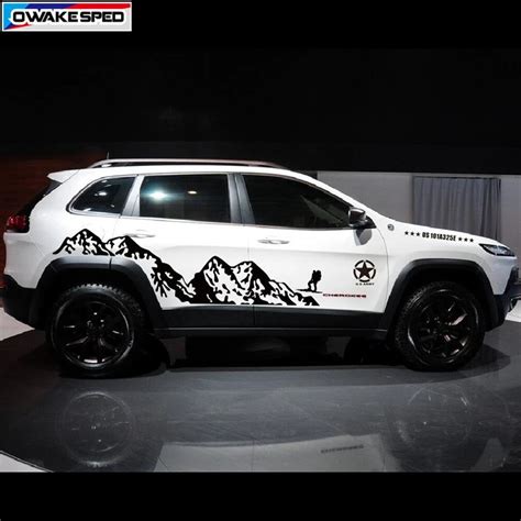 Mountain Outdoor Sport Decals Car Styling Door Side Decor Sticker For Jeep Grand Cherokee ...