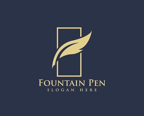 Premium Vector | Fountain pen logo, ink logo design vector