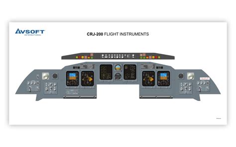 Bombardier CRJ-200 Cockpit Poster - Avsoft Aviation Training Courses for Online Study