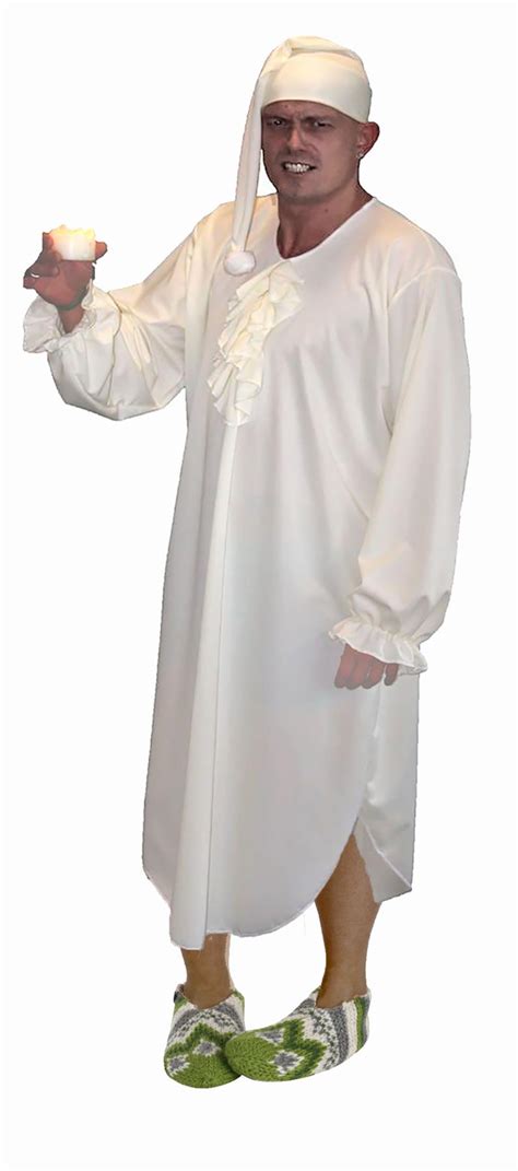 Adults Ebeneezer Scrooge Nightgown & Cap Christmas World Day Fancy ...