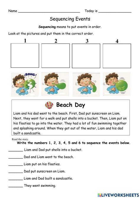 Sequence of events online worksheet for 2. You can do the exercises ...