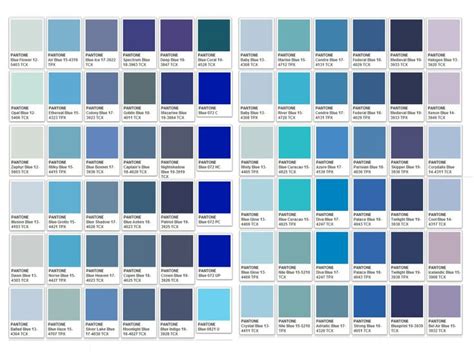 PANTONE BLUE Color Chart