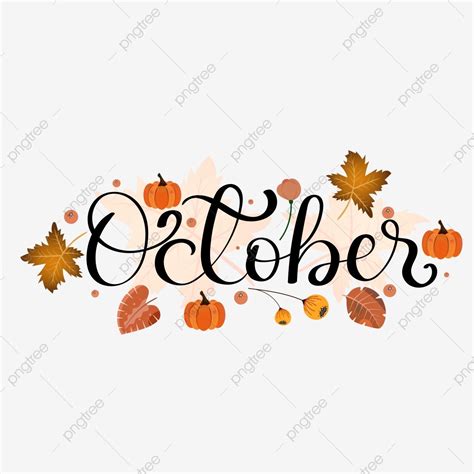 Hello October Vector Design Images, Hello October Month Hand Lettering ...