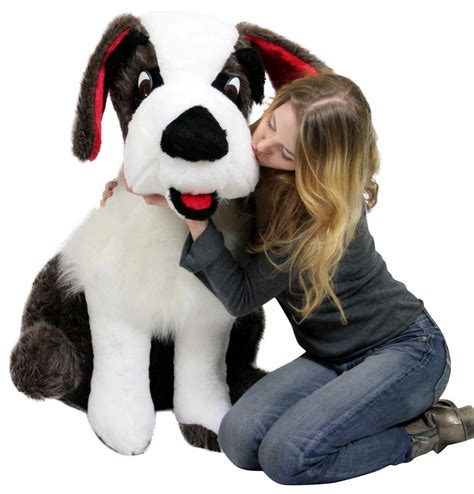 American Made Life Size Stuffed Saint Bernard 38 Inch Soft Big Plush Dog Whimsical Pooch - Big ...