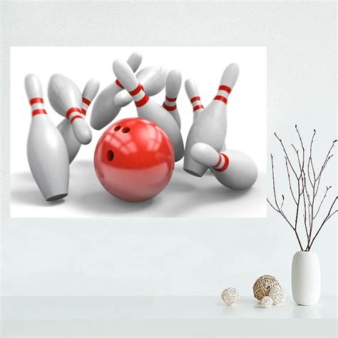 Custom Bowling Canvas Painting Poster Home Decor Cloth Silk Fabric Wall ...