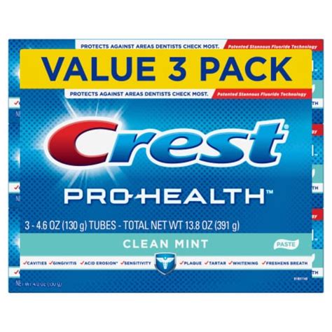 Crest Pro-Health Clean Mint Toothpaste, 3 ct / 4.6 oz - Kroger