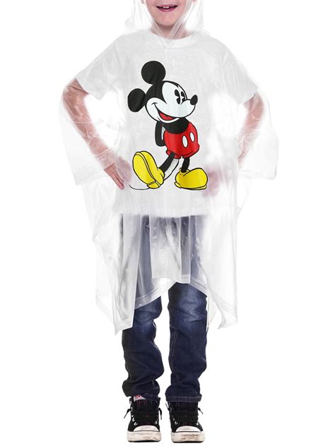 Disney Youth Boys Kids Mickey Mouse Rain Poncho Clear Water Resistant ...