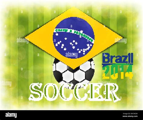 Illustration football card in Brazil flag colors Stock Vector Image ...