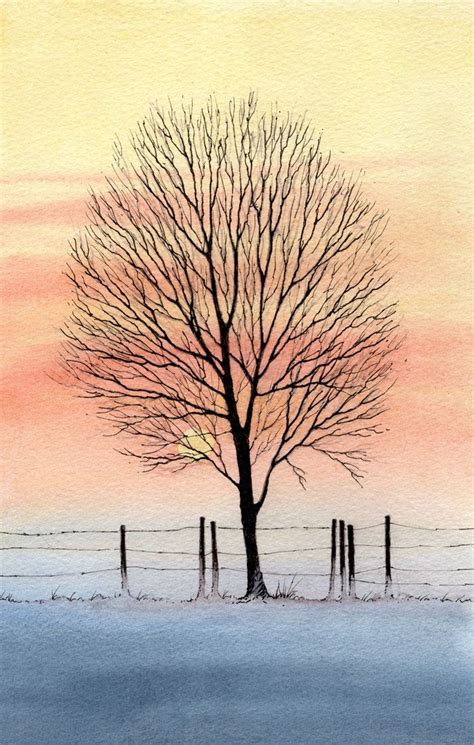 Sunset Tree in 2021 | Art, Watercolor art, Gallery