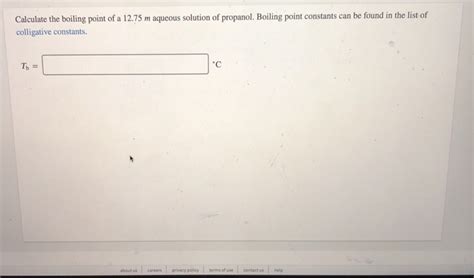 Solved Calculate the boiling point of a 12.75 m aqueous | Chegg.com