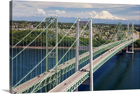 Tacoma Narrows Bridge, Tacoma, Washington - Aerial Photograph Wall Art, Canvas Prints, Framed ...