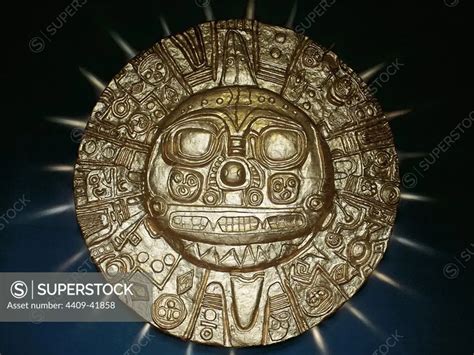 ARTE PRECOLOMBINO. PERIODO INCA. PERU. Reproducción del DIOS SOL inca, conocido como SOL DE ...