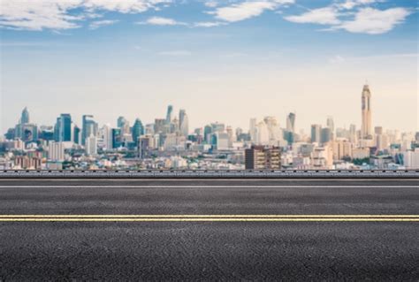 Premium Photo | 3d rendering roadside with cityscape background