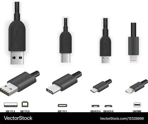 Usb all type Royalty Free Vector Image - VectorStock