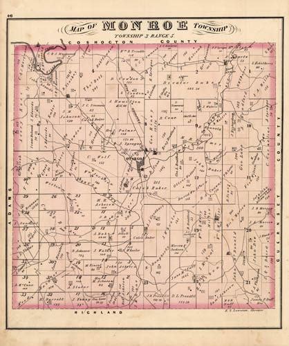 Map of Monroe Township (Ohio) - Art Source International