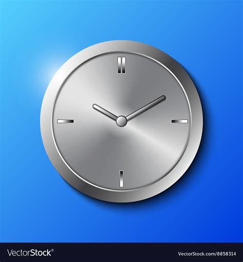 Stainless steel wall clock Royalty Free Vector Image
