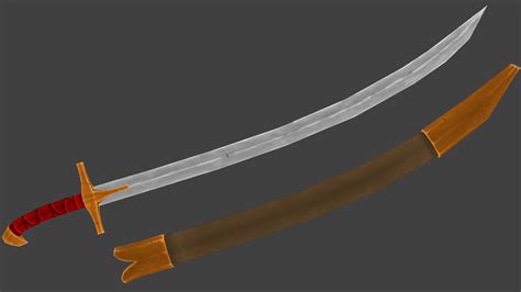 Low-poly sword Free 3D Model - .obj .mb .fbx - Free3D