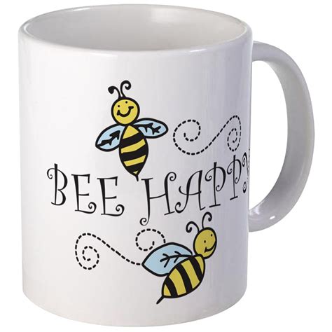 CafePress - Bee Happy Mug - Unique Coffee Mug, Coffee Cup CafePress ...