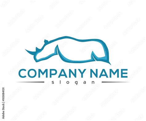 elegant blue rhino logo template Stock Vector | Adobe Stock