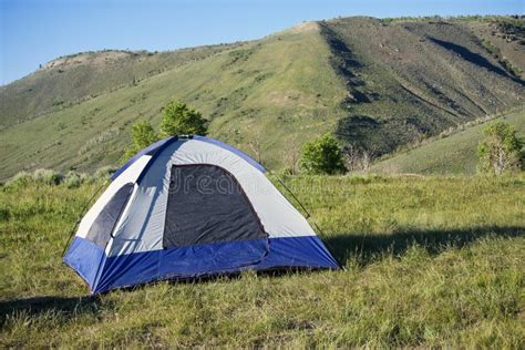 Camping Tent in the Mountains Stock Image - Image of colorado, green ...