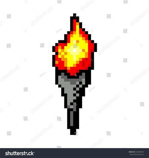 Pixel Art Torch Stock Vector (Royalty Free) 532689604 | Shutterstock