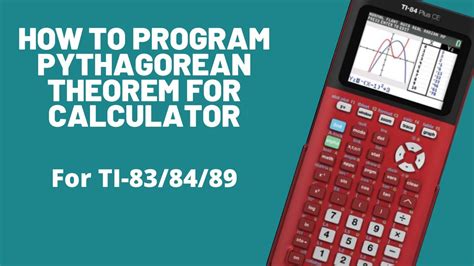 How to Program the Pythagorean Theorem for TI-83/84/89 Calculator *Super Useful* - YouTube