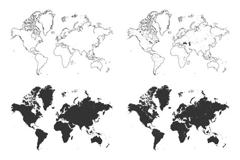 World Map Silhouette At Grey Background Illustration - vrogue.co