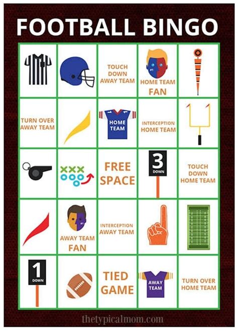 Super Bowl Bingo Cards Printable