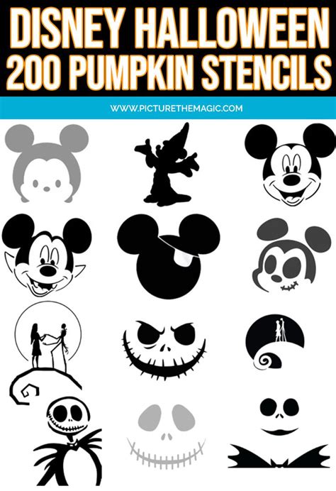 HALLOWEEN STENCILS: 200+ Printable Disney Stencils for Pumpkins ...