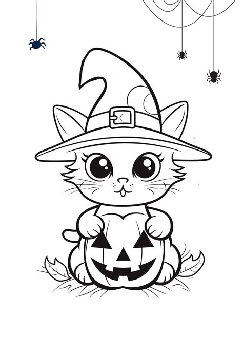PRINTABLE Halloween Coloring Pages for Kids : Cute Halloween Creatures ...