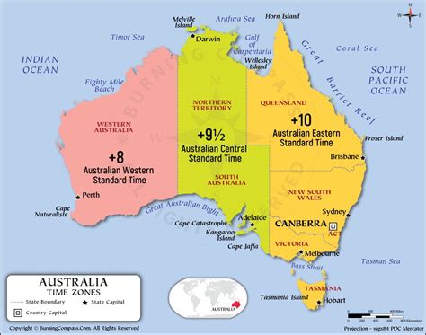 Australia Time Zone Map