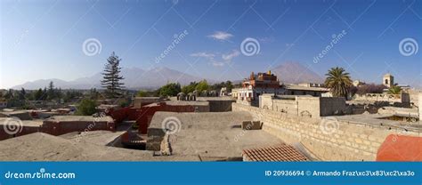 Panorama of Arequipa and Volcanoes, Peru. Stock Photo - Image of santa, catalina: 20936694