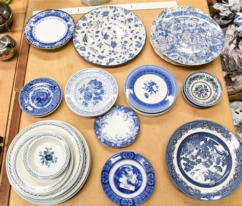 Sold Price: Collection of assorted blue and white plates - January 3, 0121 7:00 PM AEDT
