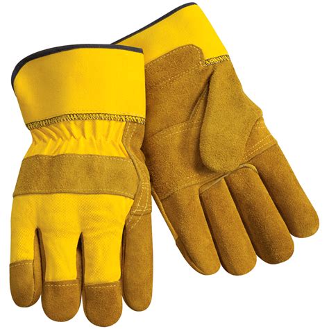 Standard Split Cowhide Leather Palm Work Gloves - Patched Palm, Short Cuff - Steiner Industries