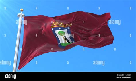 Flag of the spanish city of Madrid in Madrid, Spain - 3d rendering Stock Photo - Alamy