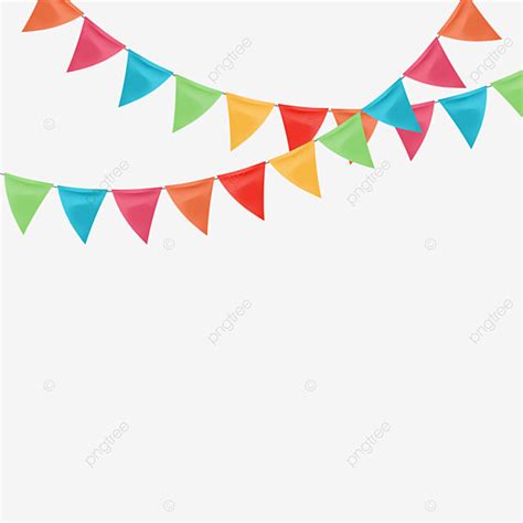 Birthday Flag Banner Clipart Transparent PNG Hd, Colorful Flag For Birthday, Hand Painted ...