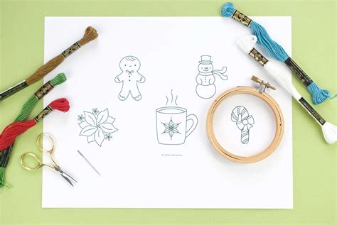 10 Free Christmas Hand Embroidery Patterns