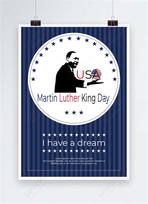 White blue poster martin luther king template image_picture free ...