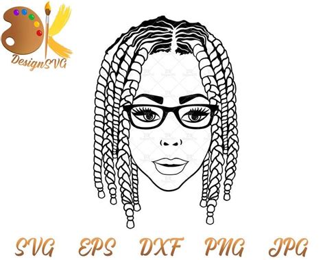 Black Girl With Glasses SVG Afro Woman SVG Afro Braids SVG | Etsy Black Woman Silhouette, Girl ...