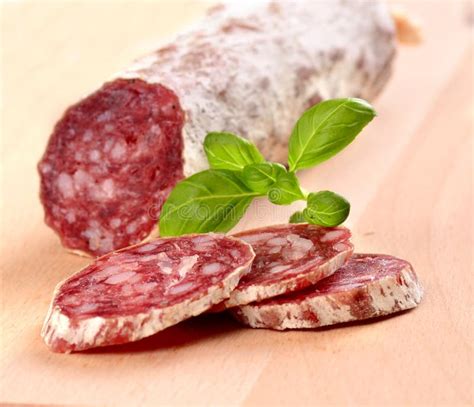 Sliced salami stock photo. Image of snack, appetizer - 23512994