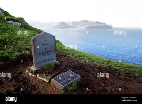 James bond tomstone at Kalsoy island, Faroe islands Stock Photo - Alamy