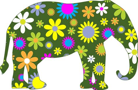 Colorful Elephants Clipart