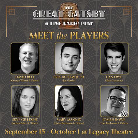 "The Great Gatsby: A Live Radio Play" at Legacy Theatre | Branford, CT ...