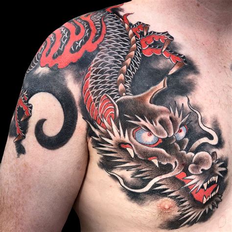 Chest Dragons Japanese Tattoo - Slave to the Needle