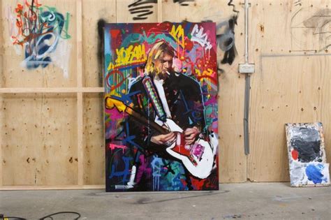 Kurt Cobain, Original Painting, 60", Worldwide Shipping, Nirvana, Grunge, Wall Art, Music ...