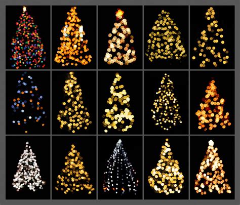 Christmas Tree Bokeh Lights Overlays Photoshop Overlay Gold - Etsy