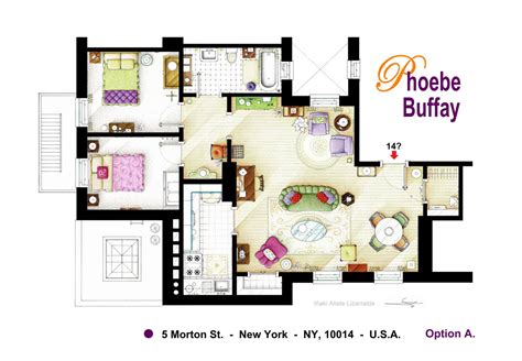 Floorplan of Phoebe's apartment - V1 by nikneuk on DeviantArt