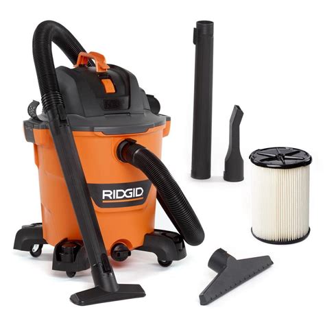 RIDGID 12 Gallon 5.0 Peak HP NXT Wet/Dry Shop Vacuum with Filter, Locking Hose and Accessories ...