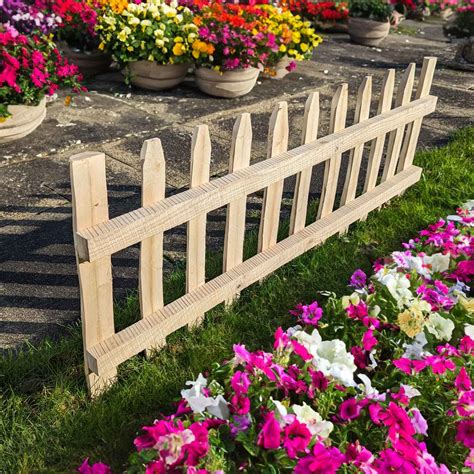 1.2m Picket Fence Lawn Edging - 46cm Height – Woven Wood